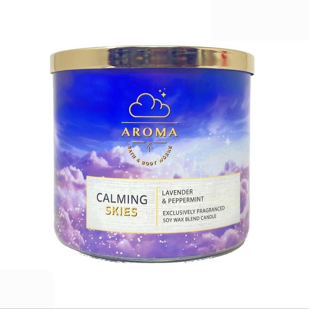 🛍BOGO 50% OFF💜❄️NWT‼️ BBW "Lavender & Peppermint" 3-wick Aromatherapy Candle - Picture 7 of 10